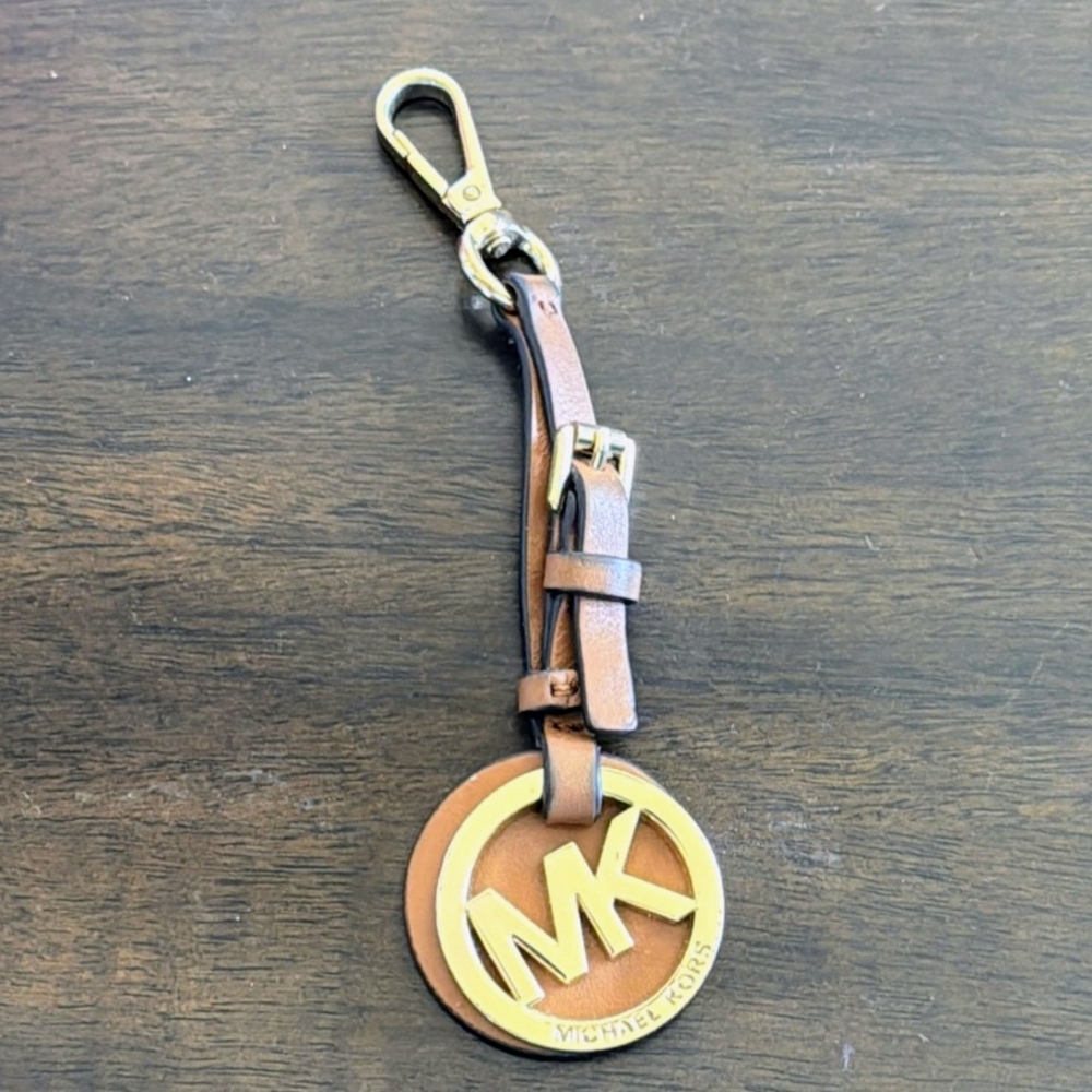 Michael Kors Brown Leather Keychain